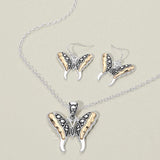 Antique Metal Butterfly Pendant Necklace - Madeline Love - Flyclothing LLC