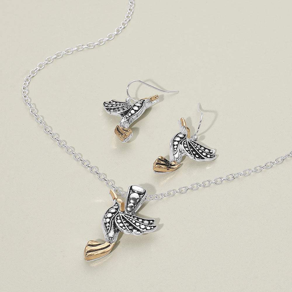 Antique Metal Bird Pendant Necklace - Madeline Love - Flyclothing LLC