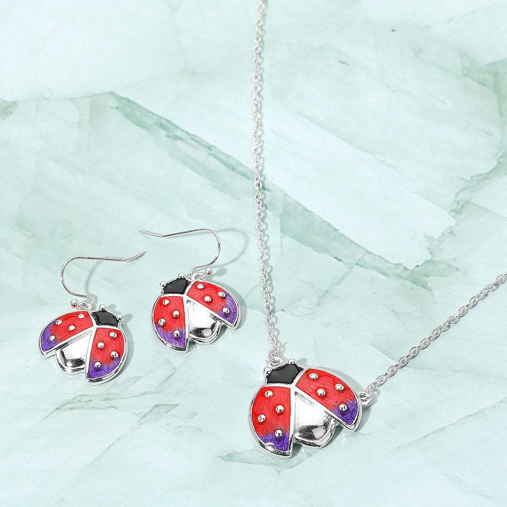 Enamel Ladybug Pendant Necklace - Madeline Love - Flyclothing LLC