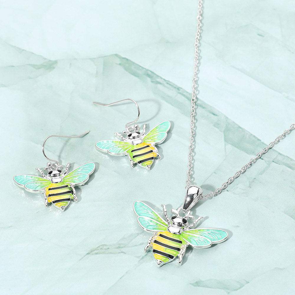 Enamel Honey Bee Pendant Necklace - Madeline Love - Flyclothing LLC