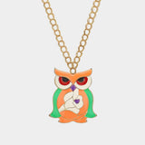 Enamel Owl Pendant Long necklace - Madeline Love - Flyclothing LLC