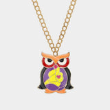 Enamel Owl Pendant Long necklace - Madeline Love - Flyclothing LLC