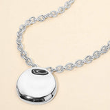 Polished Metal Organic Round Pendant Chunky Chain Necklace - Madeline Love - Flyclothing LLC