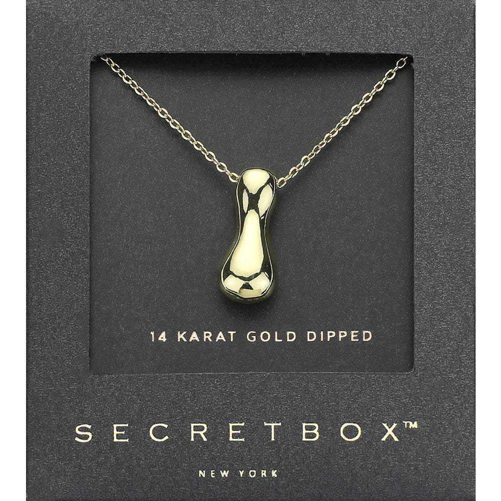 SECRET BOX_ -I- 14K Gold Dipped Bubble Initial Monogram Pendant Necklace - Madeline Love - Flyclothing LLC