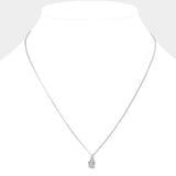 Rhinestone Center Brass Metal Glove Pendant Necklace - Madeline Love - Flyclothing LLC