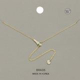 Stone Paved Snake Pendant Round Stone Drop Y Necklace - Madeline Love - Flyclothing LLC