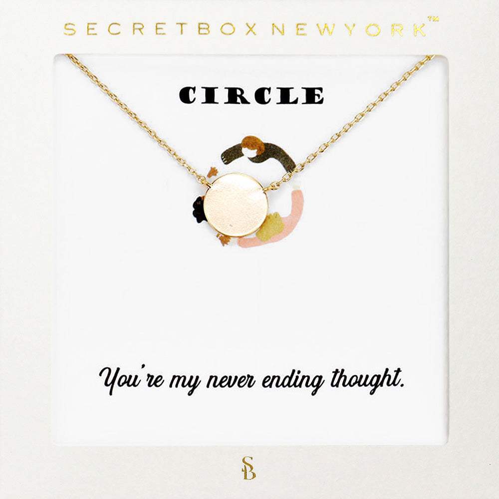 Secret Box_Metal Circle Pendant Necklace - Madeline Love - Flyclothing LLC