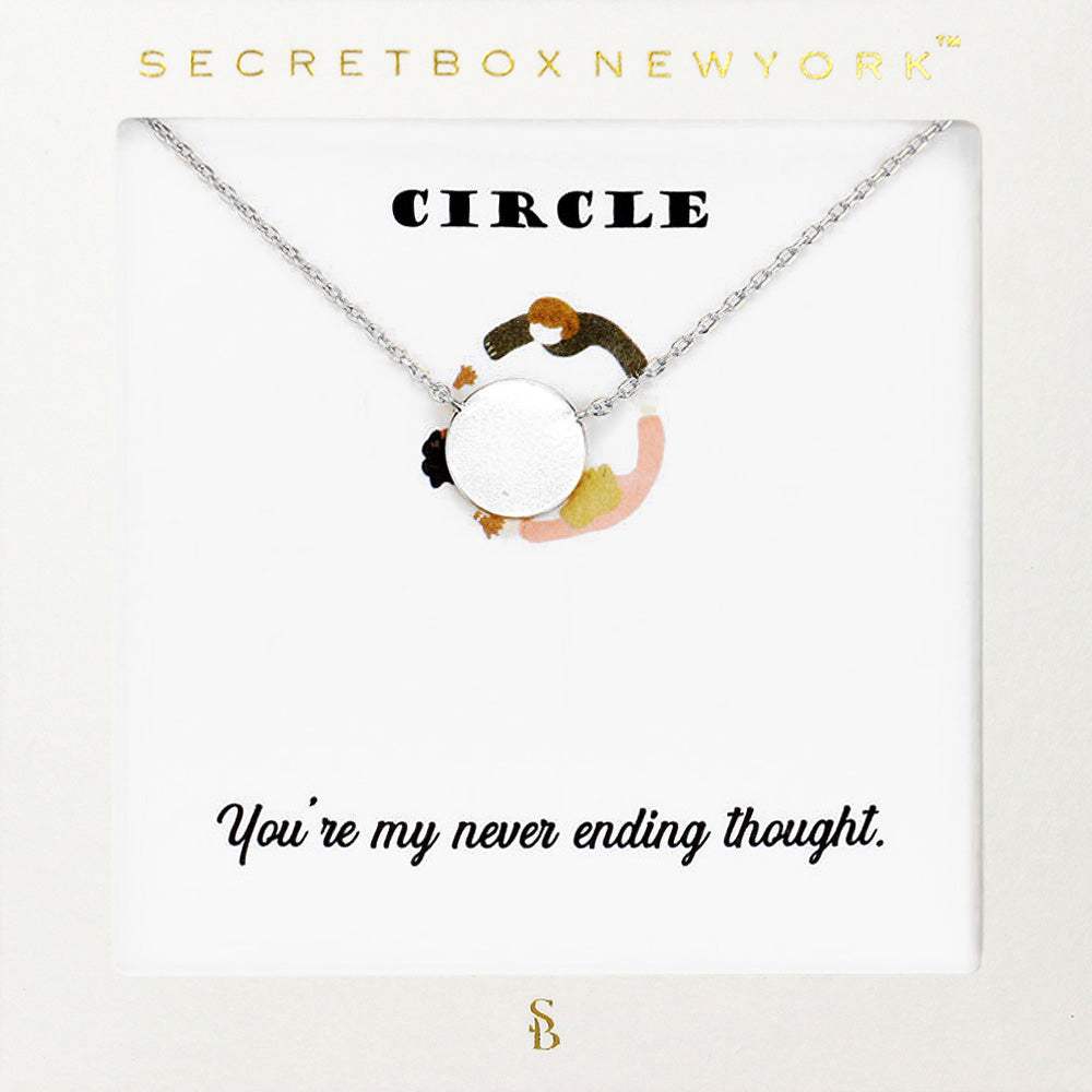 Secret Box_Metal Circle Pendant Necklace - Madeline Love - Flyclothing LLC