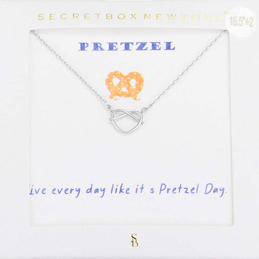 SECRET BOX_Metal Pretzel Pendant Necklace - Madeline Love - Flyclothing LLC