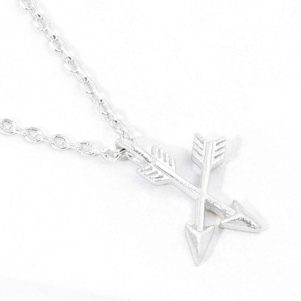 Matte Metal Double Arrow Pendant Necklace - Madeline Love - Flyclothing LLC