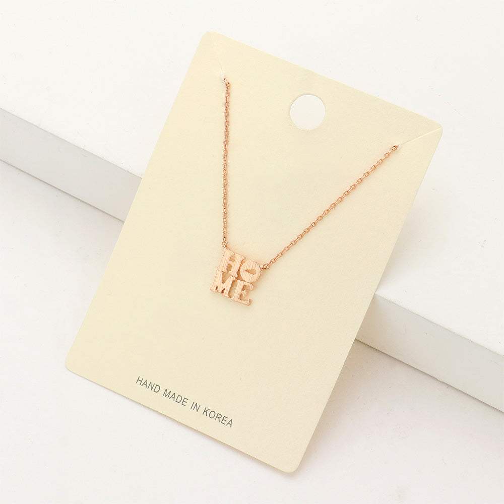 HOME Message Plate Pendant Necklace - Madeline Love - Flyclothing LLC