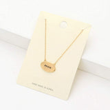 "Brave" Message Brass Oval Metal Pendant Necklace - Madeline Love - Flyclothing LLC