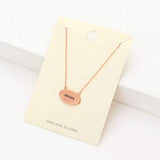 "Brave" Message Brass Oval Metal Pendant Necklace - Madeline Love - Flyclothing LLC
