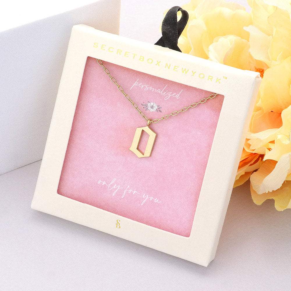 Secret Box -O- Initial Monogram Metal Pendant Necklace - Madeline Love - Flyclothing LLC