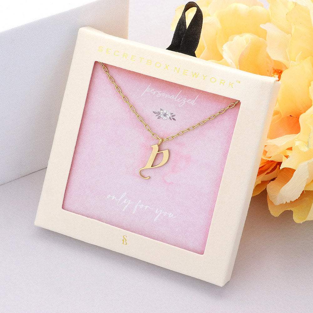 Secret Box -Y- Initial Monogram Metal Pendant Necklace - Madeline Love - Flyclothing LLC