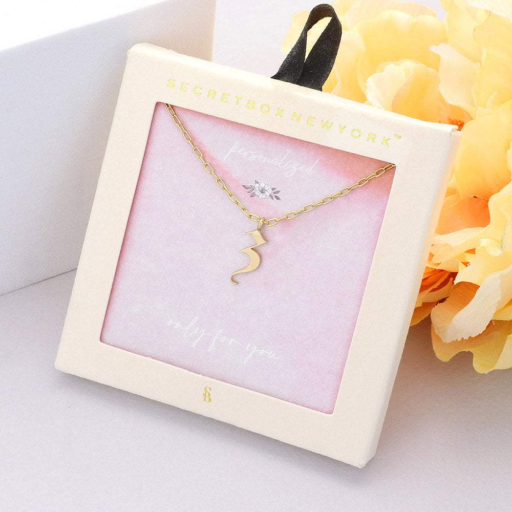 Secret Box -Z- Initial Monogram Metal Pendant Necklace - Madeline Love - Flyclothing LLC
