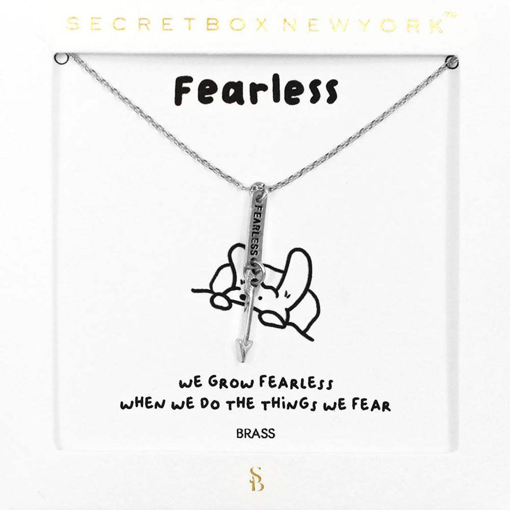 SECRET BOX_FEARLESS Brass Metal Arrow Message Pendant Necklace - Madeline Love - Flyclothing LLC