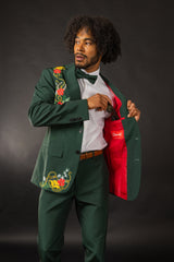 The Holiday Ham | Dark Green Holiday Placement Suit - Shinesty