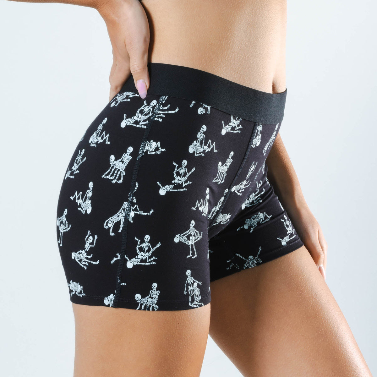The Bare Back Bones | Glow in the Dark Skeletons Women’s Boxers - Shinesty - Flyclothing LLC