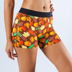 The Acorn Hoard | Fall Leaves Women’s Boxers - Shinesty