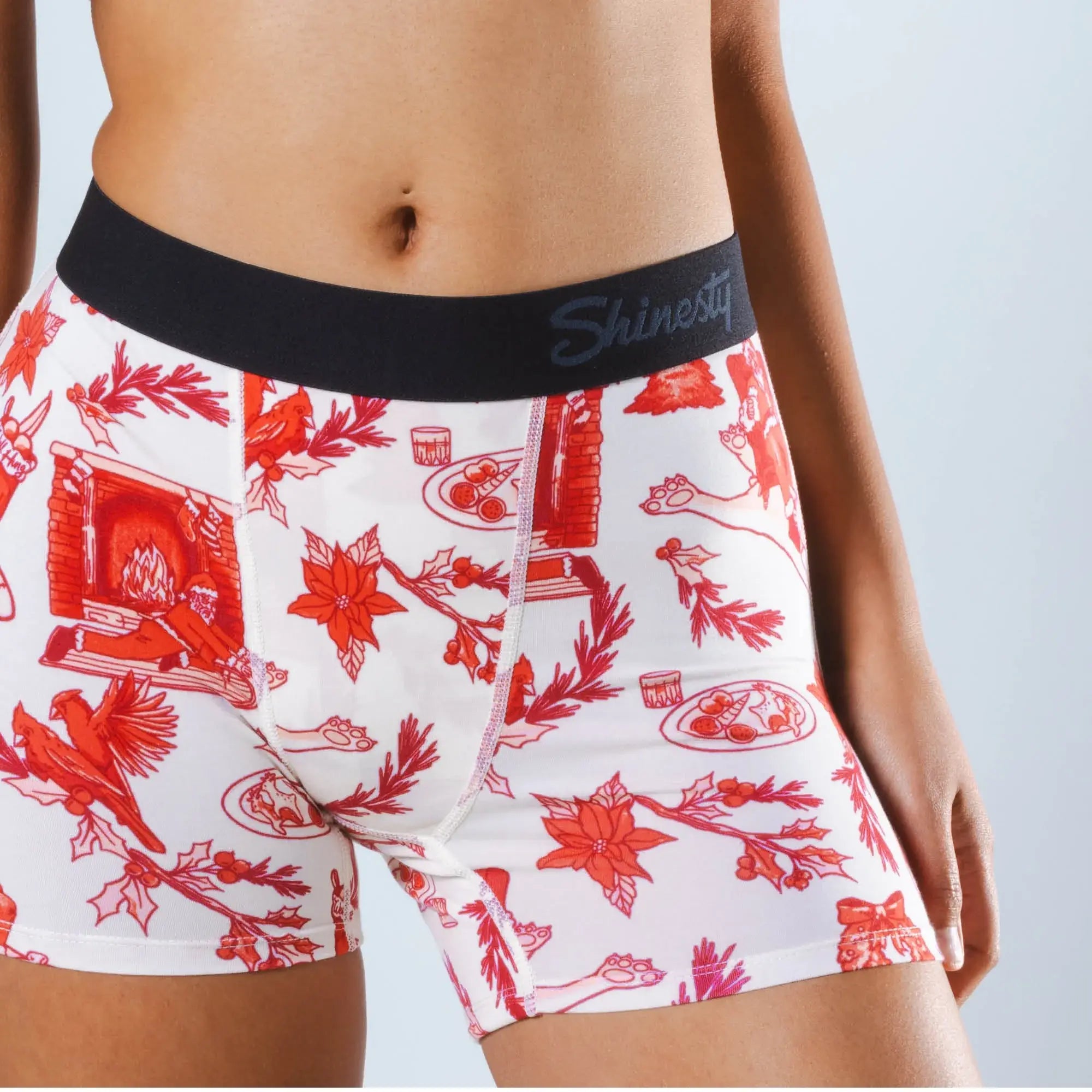 The Santa Slays | Christmas Toile Women’s Boxers - Shinesty - Flyclothing LLC