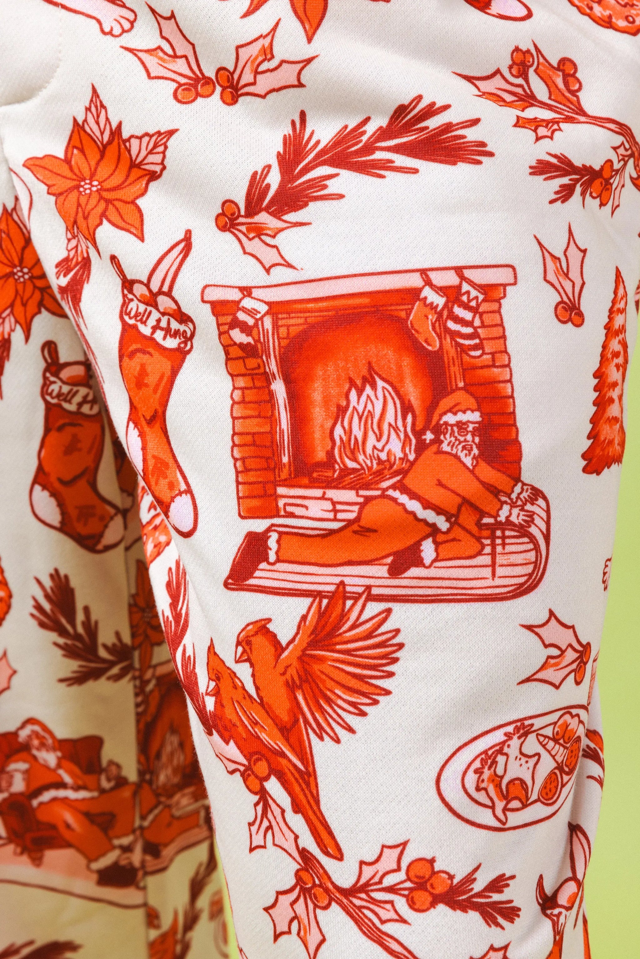 The Santa Slays | Christmas Toile Pajamaralls® - Shinesty - Flyclothing LLC