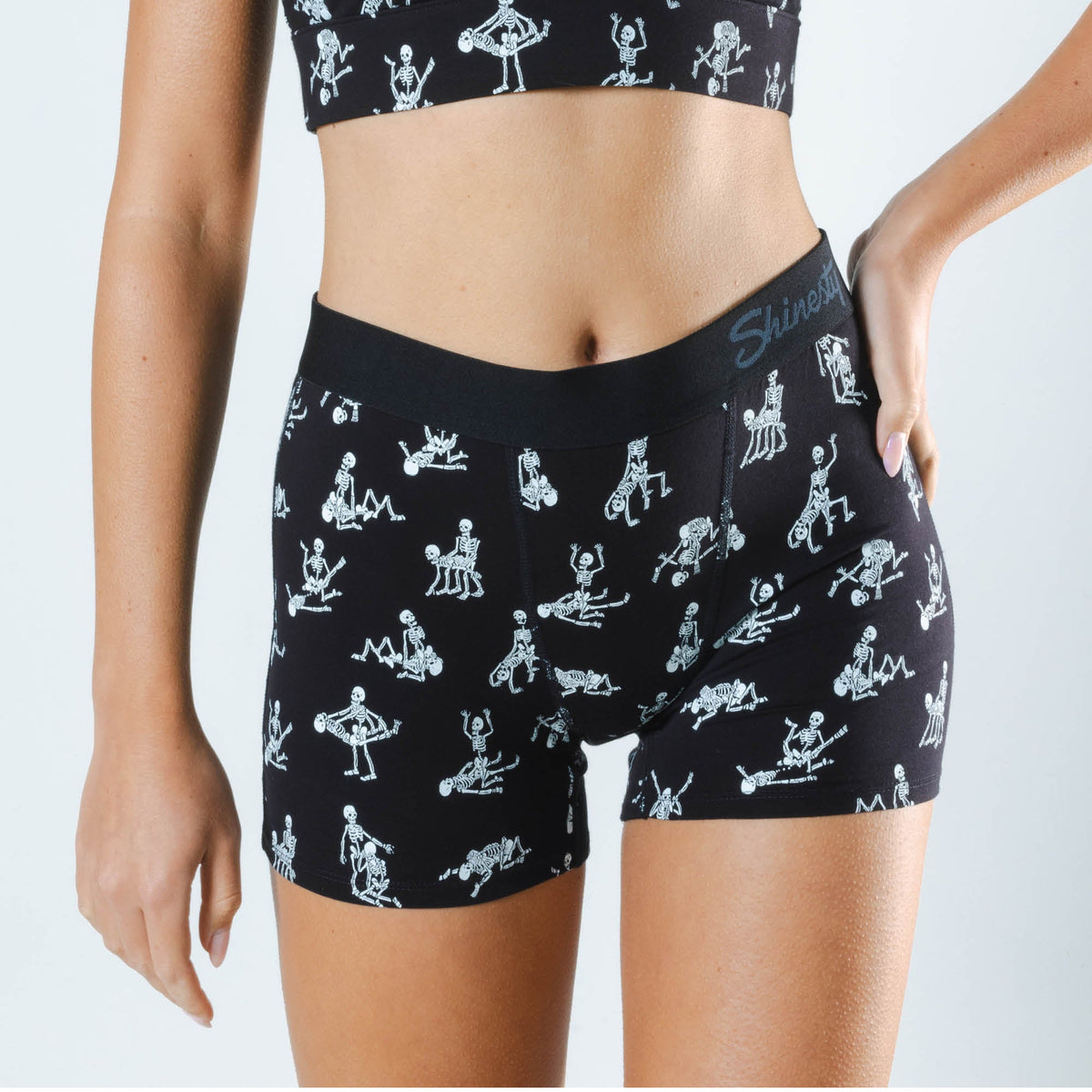 The Bare Back Bones | Glow in the Dark Skeletons Women’s Boxers - Shinesty - Flyclothing LLC