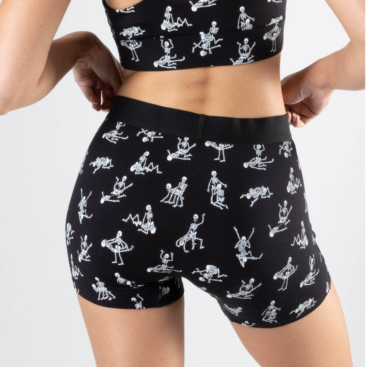 The Bare Back Bones | Glow in the Dark Skeletons Women’s Boxers - Shinesty - Flyclothing LLC