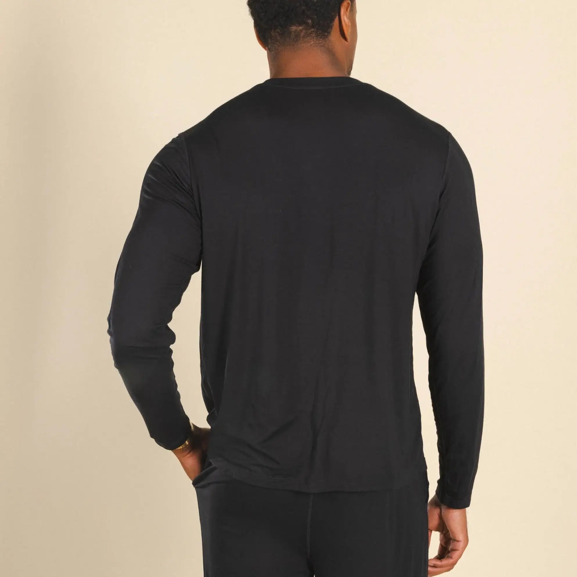 The Threat Level Midnight | Black SleepDeep™ Men’s Long Sleeve Pajama Shirt - Shinesty - Flyclothing LLC