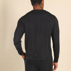 The Threat Level Midnight | Black SleepDeep™ Men’s Long Sleeve Pajama Shirt - Shinesty
