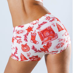 The Santa Slays | Christmas Toile Modal Boyshort Underwear - Shinesty