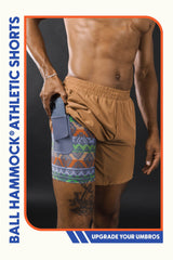 The Casual Thigh Day | Khaki Aztec Ball Hammock® 7 Inch Athletic Shorts - Shinesty