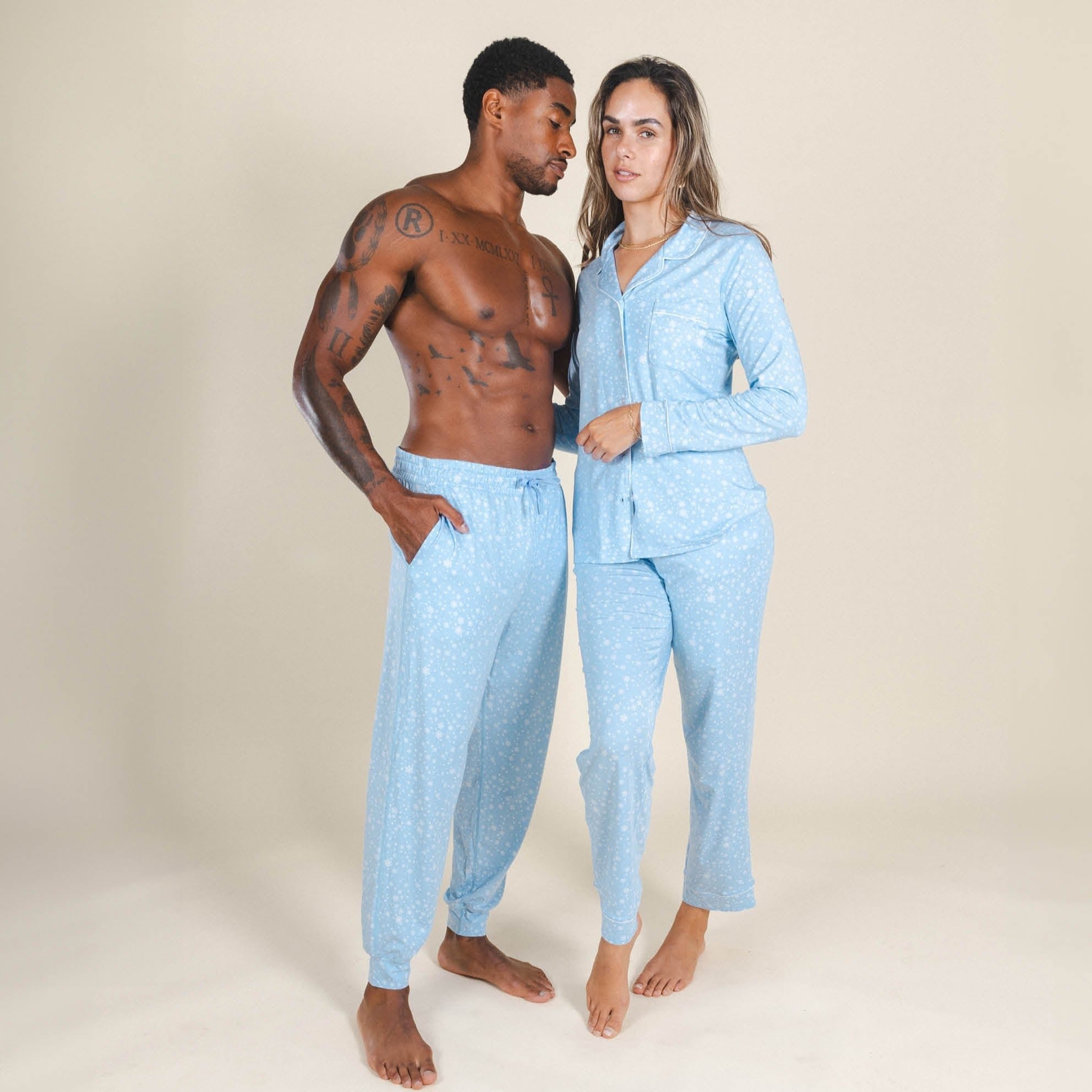 The Flurry Up | Snowflakes SleepDeep™ Men’s Pajama Joggers - Shinesty