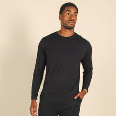 The Threat Level Midnight | Black SleepDeep™ Men’s Long Sleeve Pajama Shirt - Shinesty