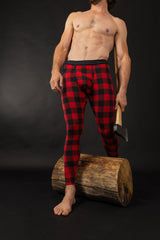 The Red & Black Lumberjack | Buffalo Check Ball Hammock® Long Johns - Shinesty