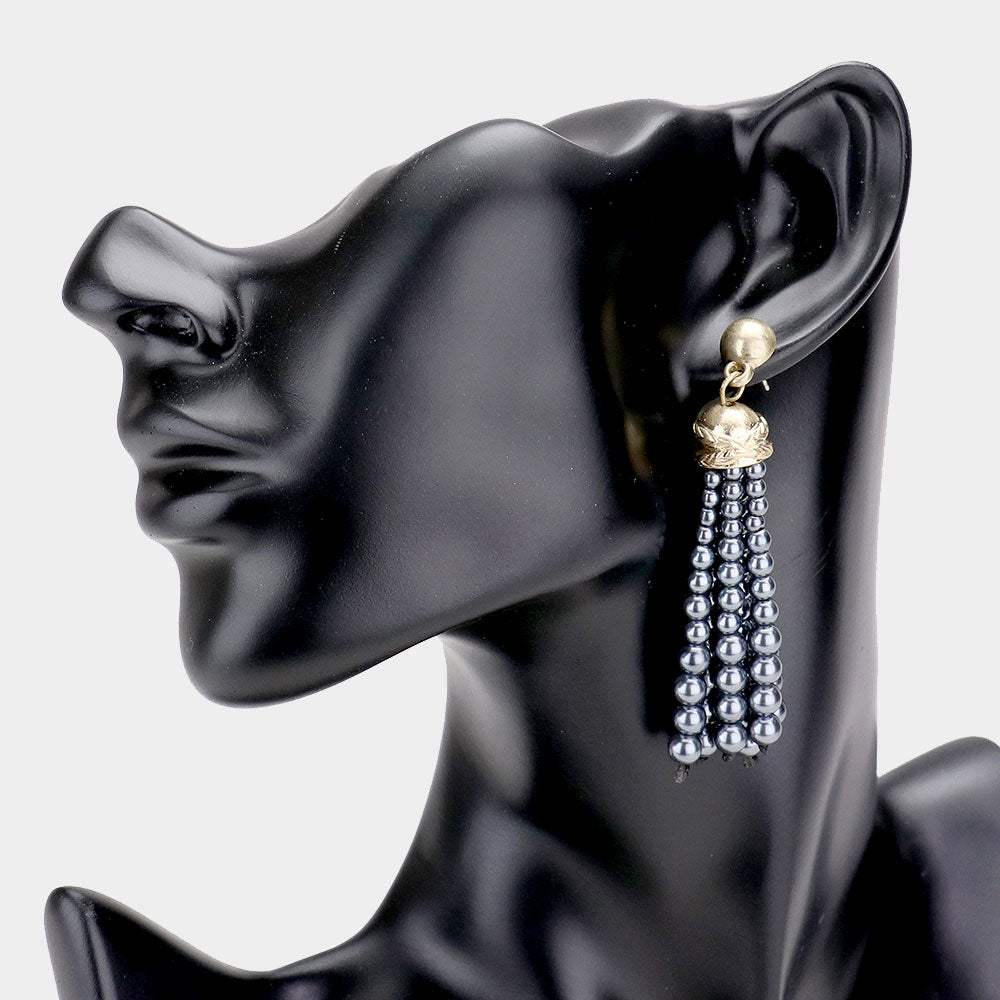 Pearl Tassel Earrings - Madeline Love - Flyclothing LLC