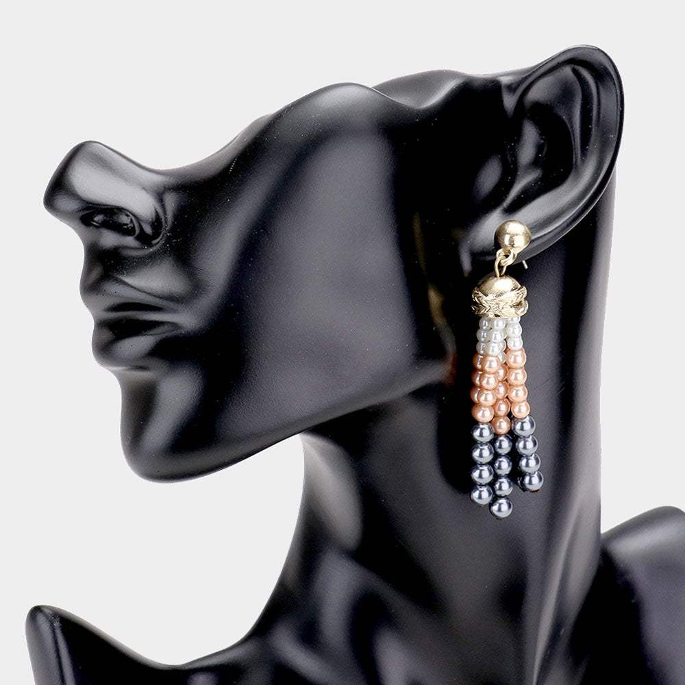 Pearl Tassel Earrings - Madeline Love - Flyclothing LLC