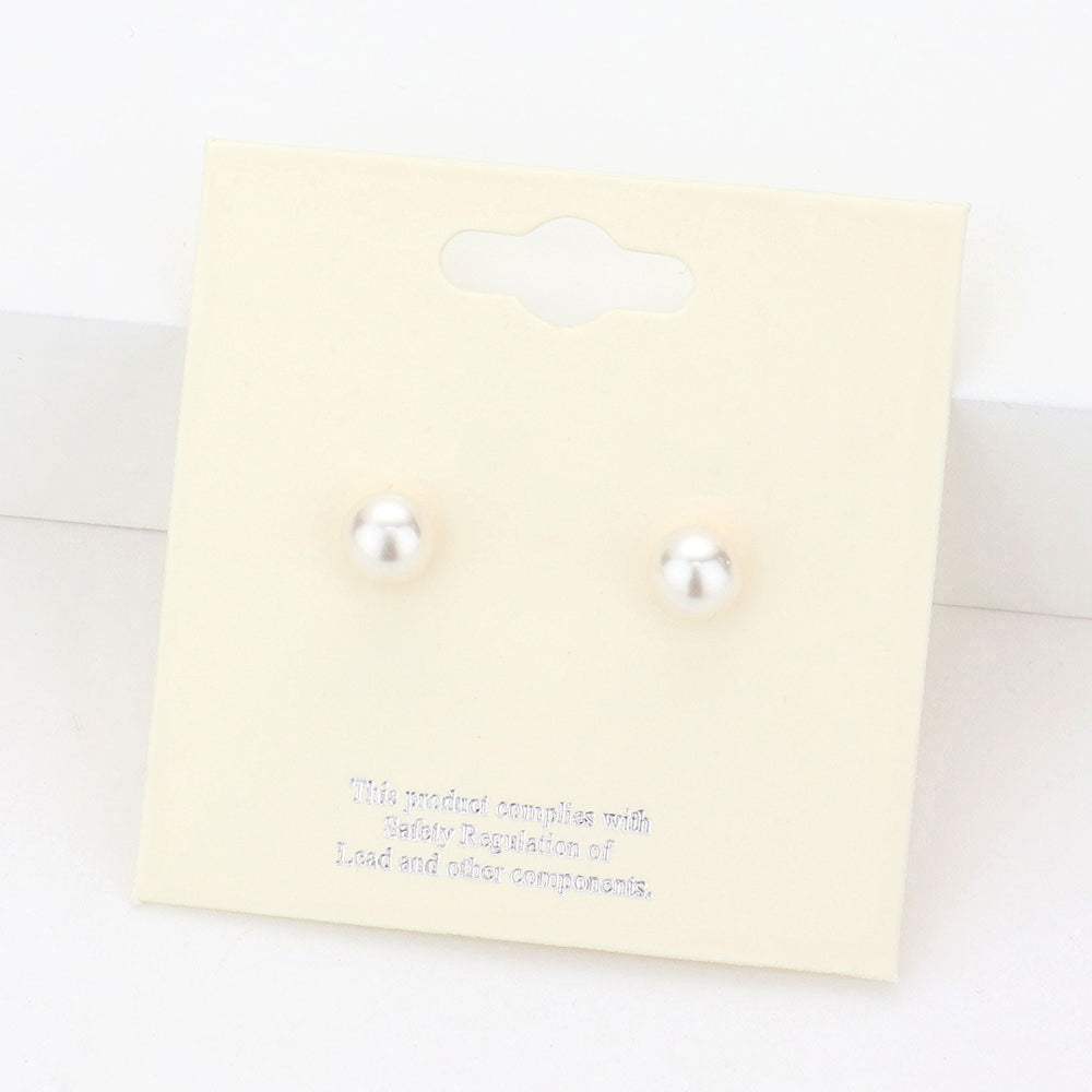 6mm Pearl stud earrings - Madeline Love - Flyclothing LLC