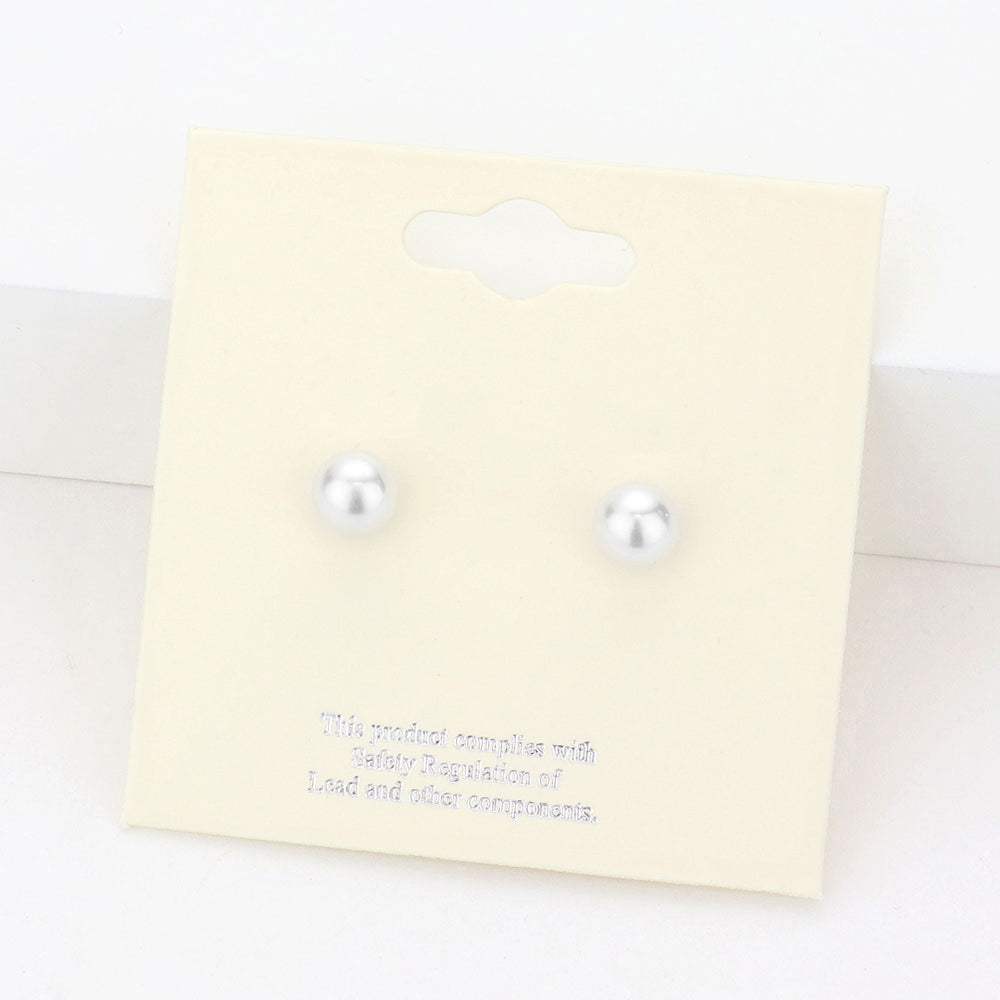 6mm Pearl stud earrings - Madeline Love - Flyclothing LLC
