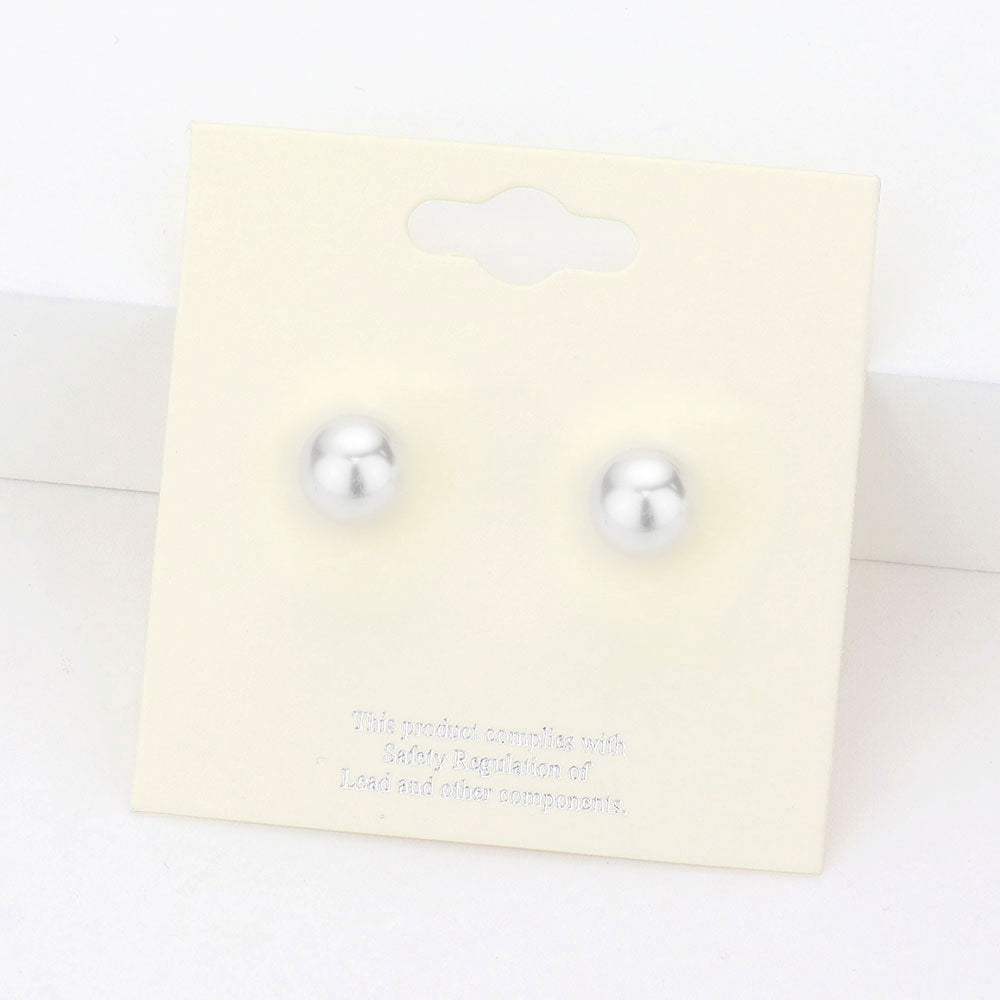 8mm Pearl stud earrings - Madeline Love - Flyclothing LLC