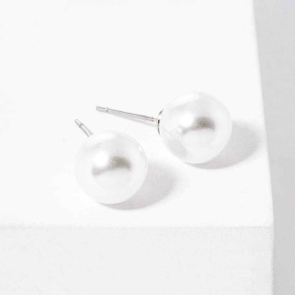 10mm Pearl Stud Earrings - Madeline Love - Flyclothing LLC
