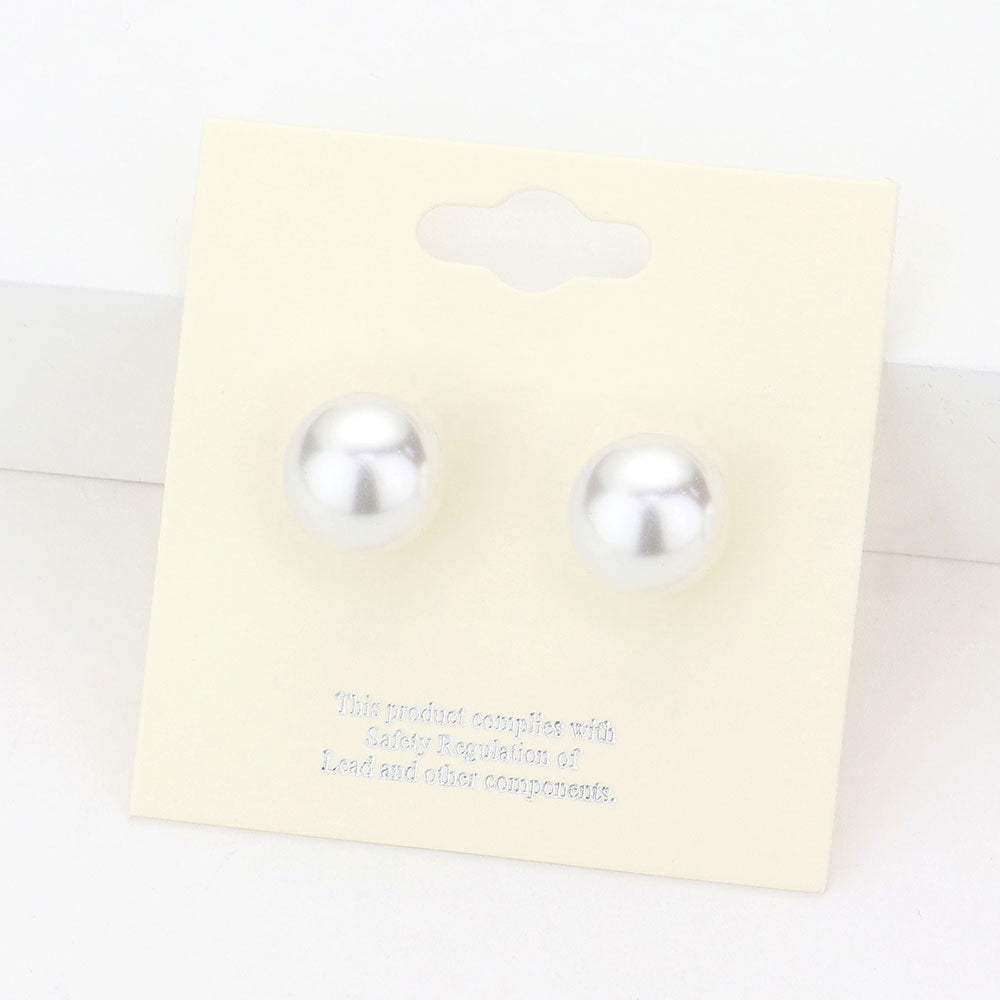 12mm Pearl stud earrings - Madeline Love - Flyclothing LLC