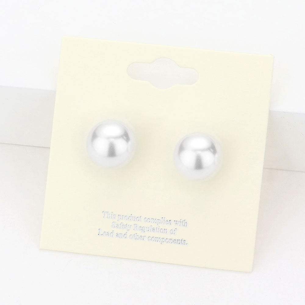 12mm Pearl stud earrings - Madeline Love - Flyclothing LLC