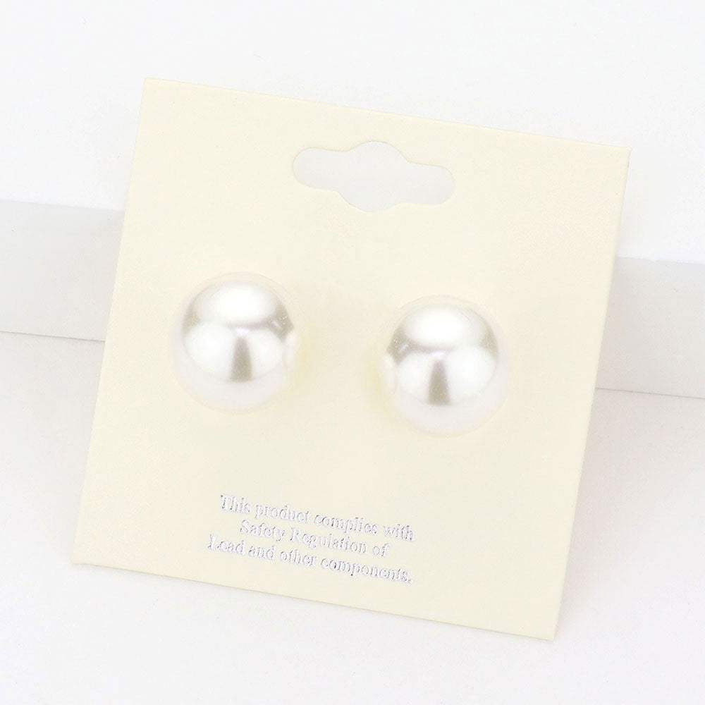14mm Pearl stud earrings - Madeline Love - Flyclothing LLC