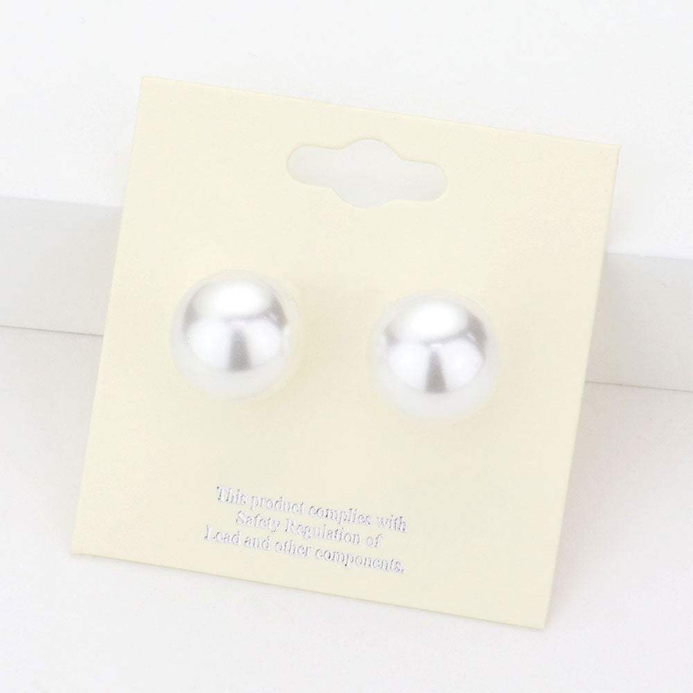 14mm Pearl stud earrings - Madeline Love - Flyclothing LLC