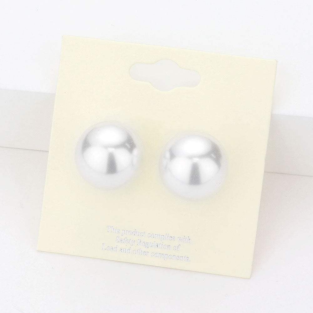 16mm Pearl stud earrings - Madeline Love - Flyclothing LLC