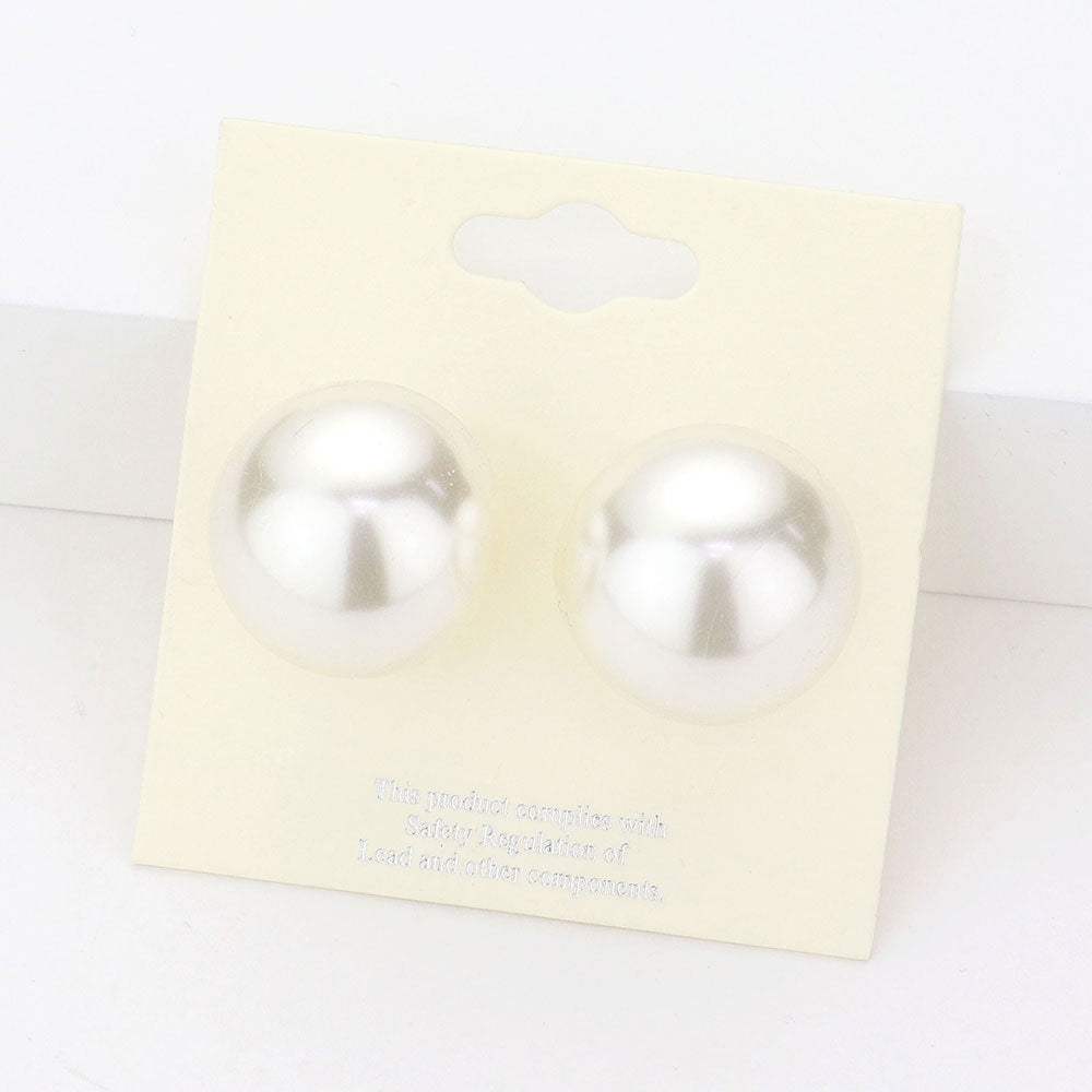 20mm Pearl stud earrings - Madeline Love - Flyclothing LLC