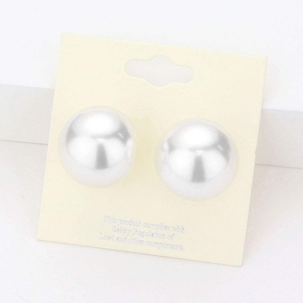20mm Pearl stud earrings - Madeline Love - Flyclothing LLC