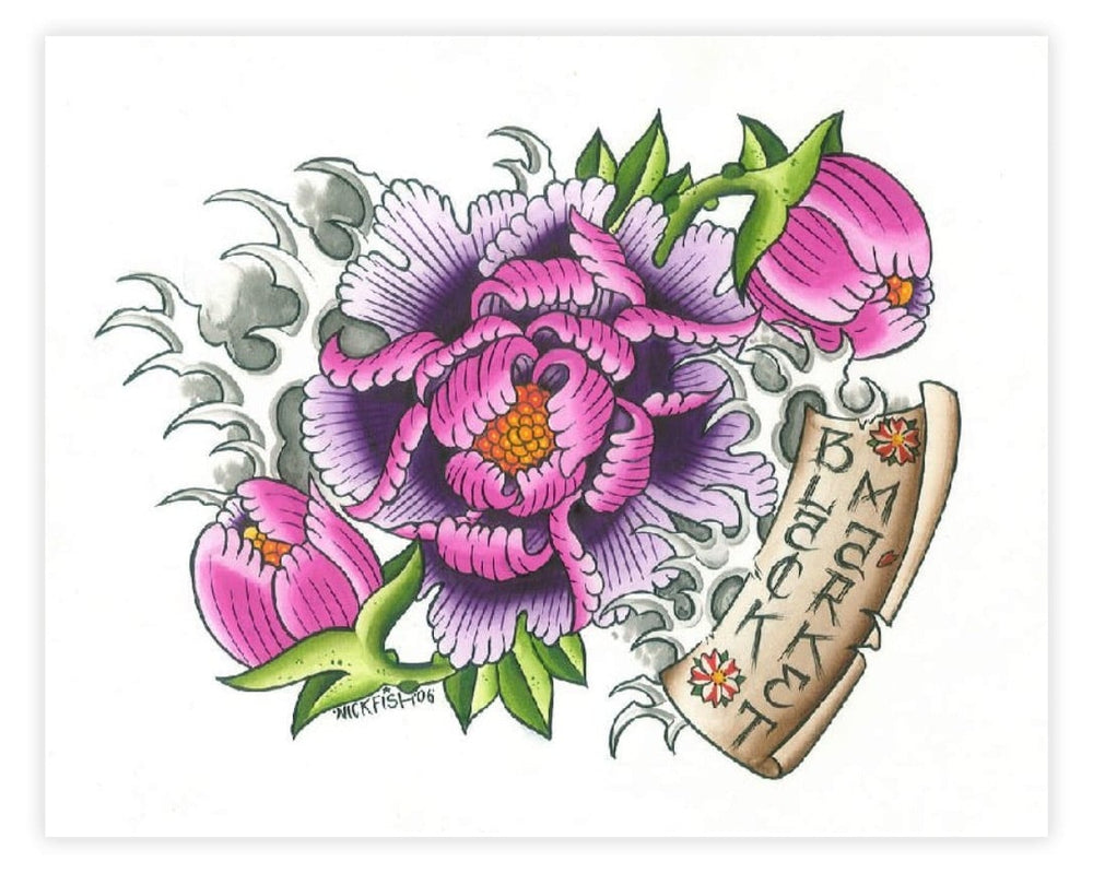 Black Market Art Company Peony Flowers Print