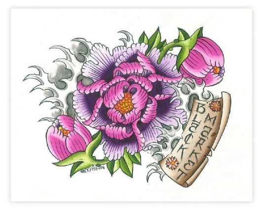 Black Market Art Company Peony Flowers Print - Black Market Art Company - Flyclothing LLC